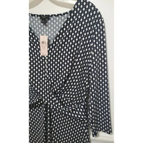 Ann Taylor Factory Midi Dress Black White Tan - Picture 4 of 7